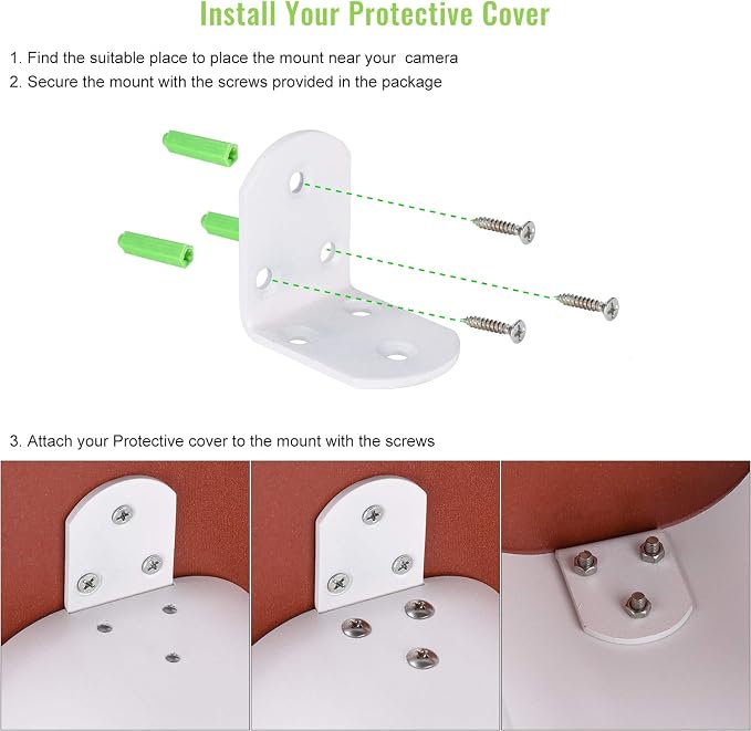 2 Pack Universal Sun Rain Shade Camera Cover Shield, Protective Roof - Image 6