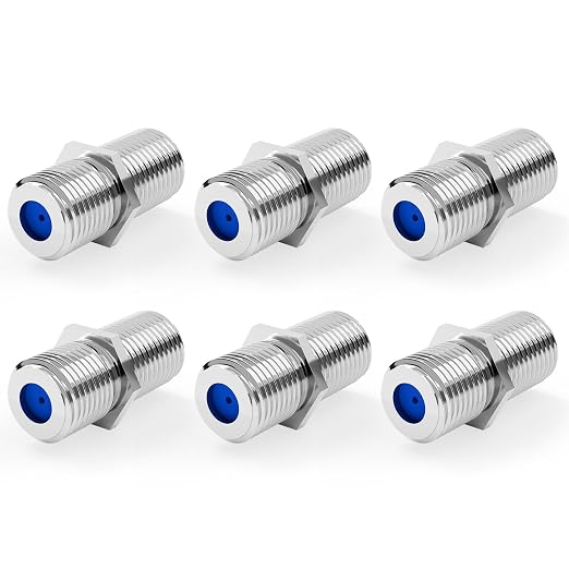 VCE 3GHz Coaxial Cable Connector, RG6 Coax Cable Extender F-Type Nickel Plated by VCE