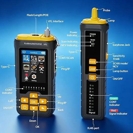 Network Cable Tester with IP Scan and Ping Test, RJ45 Ethernet Cable Toner - Image 7