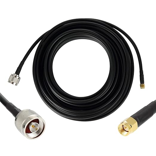 25ft N Male to SMA Male Cable, SMA to N Cable 50 ohm Ultra Low Loss KMR240 by GEMEK