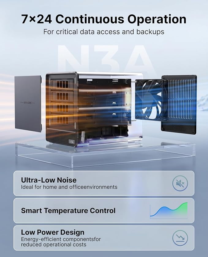 ACEMAGIC NAS N3A 4-Bay Desktop Network Attached Storage Home & Office Backup Hub - Image 9