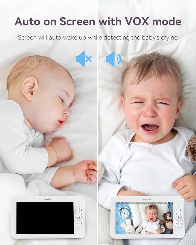 Comfyer Baby Monitor with Camera and Audio, 6000mAh Battery, VOX Mode, Auto - Image 7