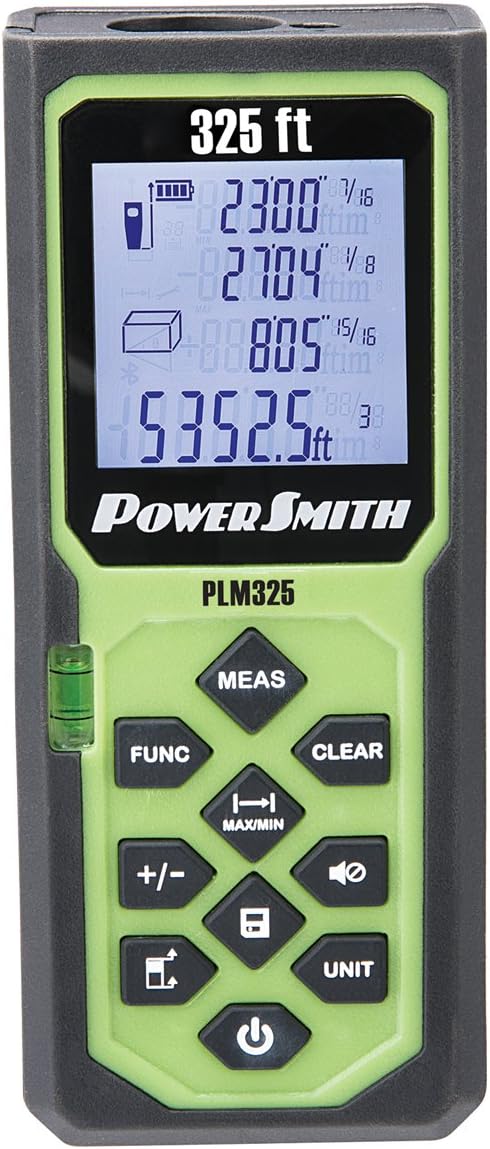 POWERSMITH PLM325 325' Weatherproof Back-Lit Digital Laser Distance Measure by PowerSmith