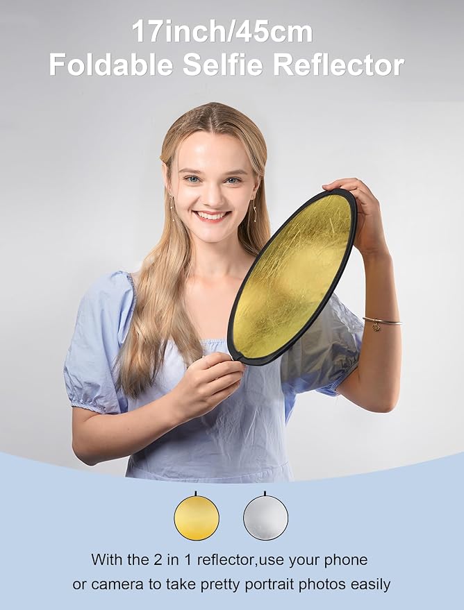 Selens 2 in 1 Foldable 17inch/45cm Light Reflecto, Collapsible Disc Photography - Image 2