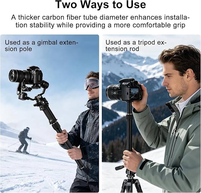 Tripod Extension Rod, Carbon Fiber Tripod Extension Pole - Image 8