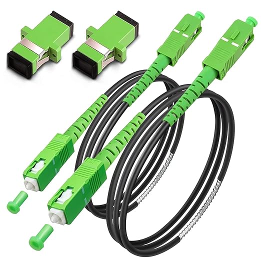 SC/APC to SC/APC Fiber Optic Internet Cable, Armored Single Mode Patch Cable by Bangun