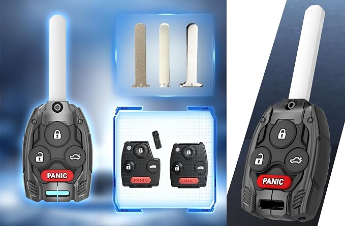 Mecha Heavy-Duty Automobile Remote Control Key Fob Shell Keychain Fits - Image 3