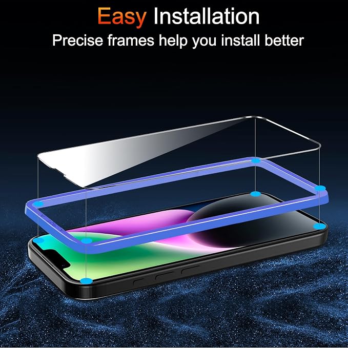 TZGZT 3 Pack Screen Protectors for iPhone 14, 9H Tempered Glass, Military Grade - Image 4