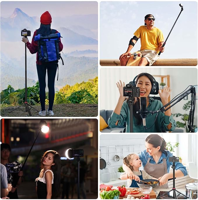 ULANZI 81" Tall Tripod for Camera&Phone, Extendable Aluminum Light Stand - Image 7