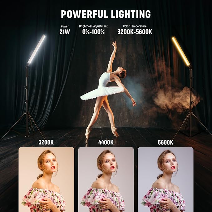 NEEWER Upgraded LED Video Light Stick & 2.4G Remote Kit, 2 Pack Handheld - Image 2