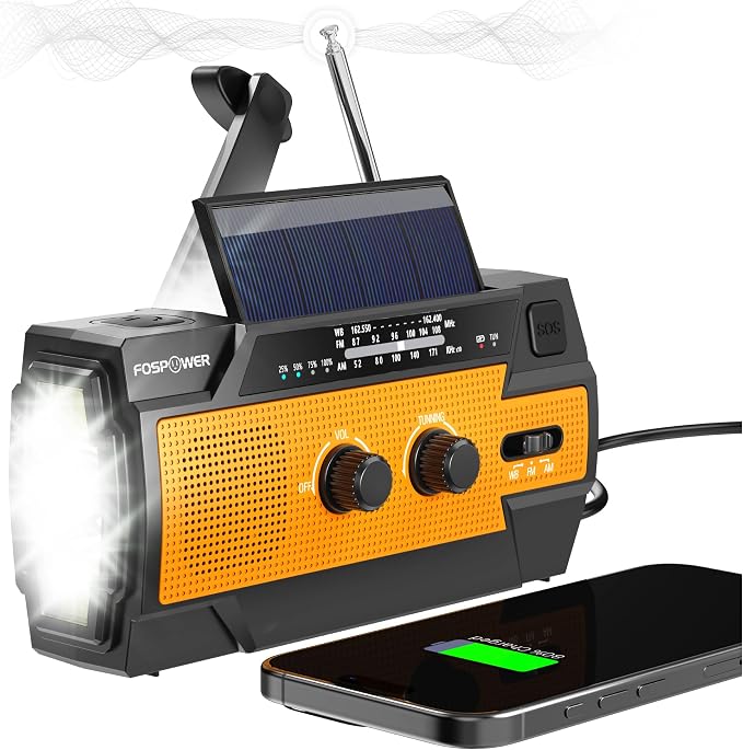 FosPower NOAA Emergency Weather Radio A3 14800mWh Portable Power Bank, by FosPower