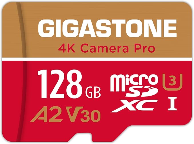 【5-Years Data Recovery】 GIGASTONE 128GB Micro SD Card, 4K Video Recording by Gigastone