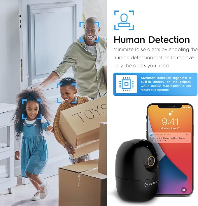 Amcrest 4MP WiFi Camera Indoor, Dog Camera, Sound & Baby Monitor, Human & Pet - Image 4