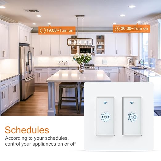 Milfra Smart Switch, Smart Light Touch Switch 2 Gang, Double Smart WiFi Light - Image 5