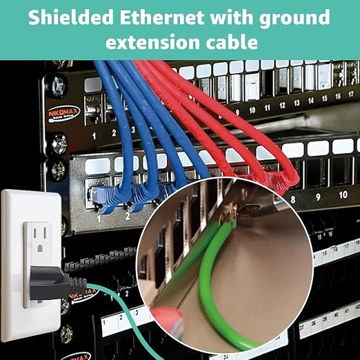 Shielded Ethernet Patch Panel Bond Ground Extension Cord, - Image 7