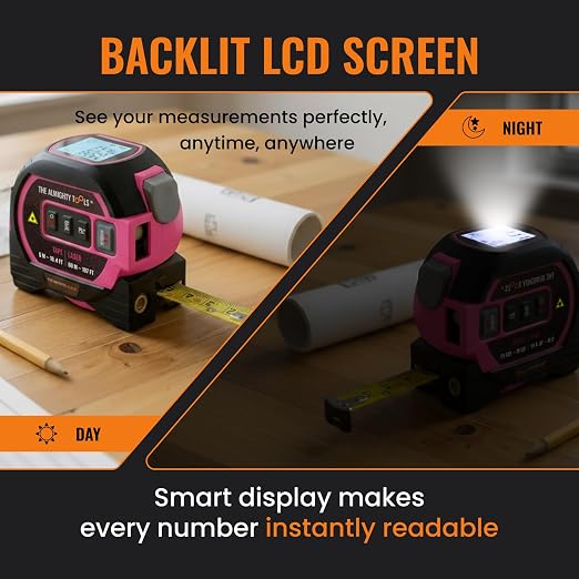 The Almighty Ruler Laser Tape Measure | Laser Distance Measurer, Heavy-Duty Tool - Image 5