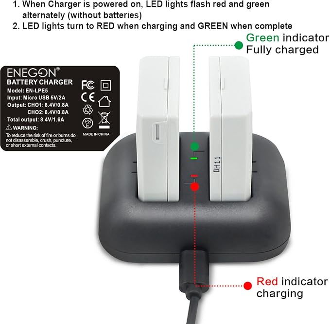 ENEGON LP-E5 Replacement Battery and Rapid Dual Charger - Image 7