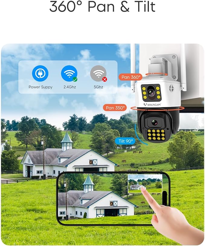VSTARCAM 3MP+3MP Security Cameras Wireless Outdoor, 2K Dual Camera, 360° Pan & - Image 3