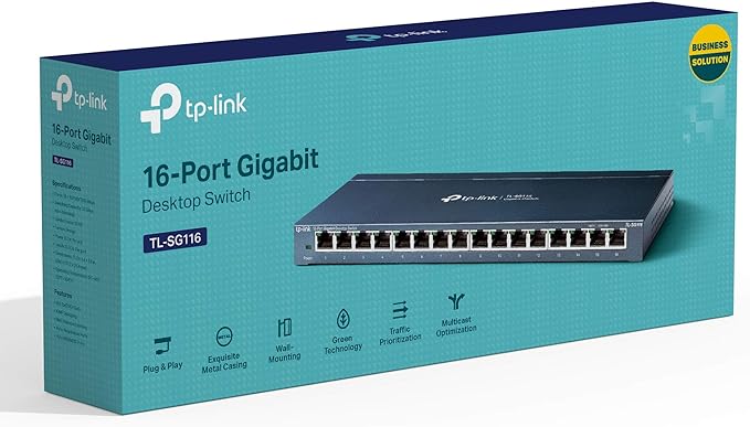 TP-Link 16 Port Gigabit Ethernet Network Switch, Desktop/ Wall-Mount, Sturdy - Image 6