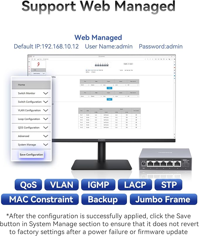 6-Port 2.5G Web Managed Ethernet Switch, VLAN/QoS/STP/IGMP/LACP Supported - Image 6