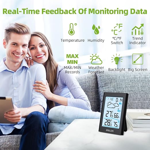 BALDR Indoor Outdoor Thermometer Wireless, Battery Powered Weather Station - Image 2