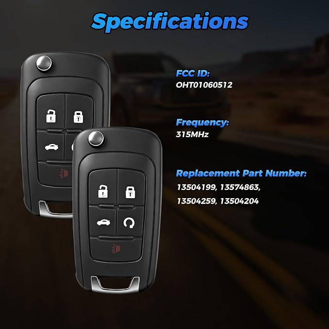 Key Fob 2Pcs 13504199 Compatible - Image 4