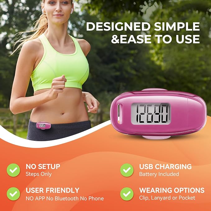 3D Pedometer for Walking, Simple Walking Step Counter - Image 3