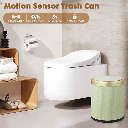 Motion Sensor Bathroom Trash Can Touchless, 3.7 Gallon Modern Automatic Garbage - Image 5