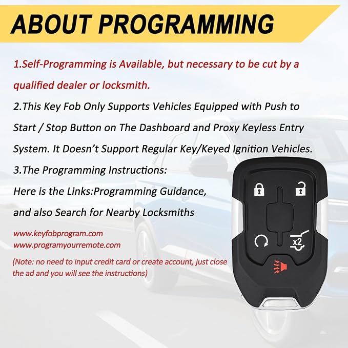 Vurkcy Key Fob Replacement for 2017-2021 GMC Acadia Push Start Smart Proximity - Image 6