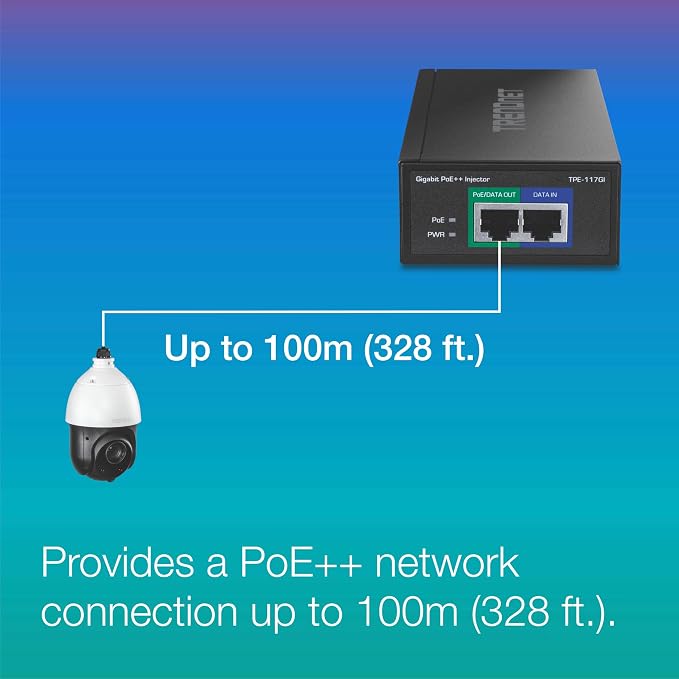 TRENDnet Gigabit PoE++ Injector, NDAA Compliant, Supplies 15.4W, and 60W - Image 3