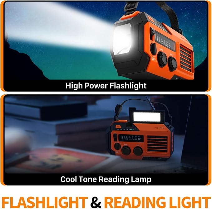 FosPower NOAA Emergency Weather Radio A6 19240mWh Portable Power Bank, - Image 8