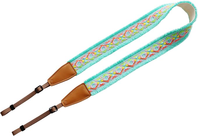 Original Design Personalized Adjustable Camera Strap Mint Green Tassel - Image 2