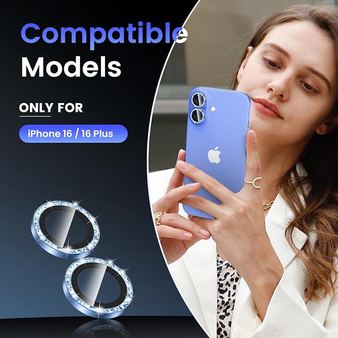 Tensea for iPhone 16 / iPhone 16 Plus Camera Lens Protector, 9H Tempered Glass - Image 2