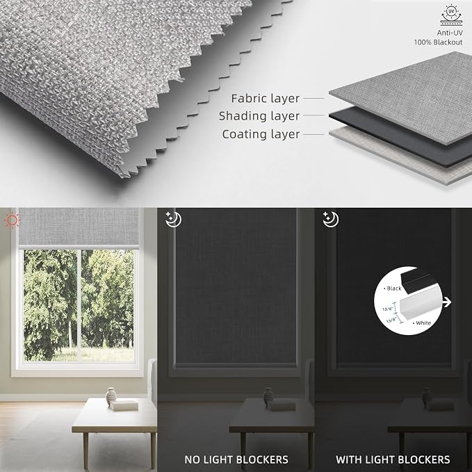 SmartWings Motorized 100% Blackout Shades Blinds, Custom Size, Cordless Window - Image 5