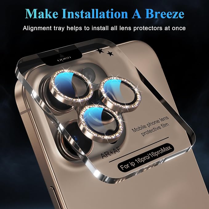 YWXTW Designed for iPhone 16 Pro/iPhone 16 Pro Max Camera Lens Protector Bling - Image 5
