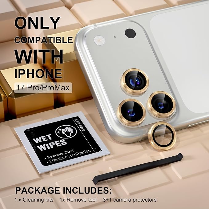 Misea Compatible for iPhone 17 Pro/iPhone 17 Pro Max Camera Lens Protector - Image 2