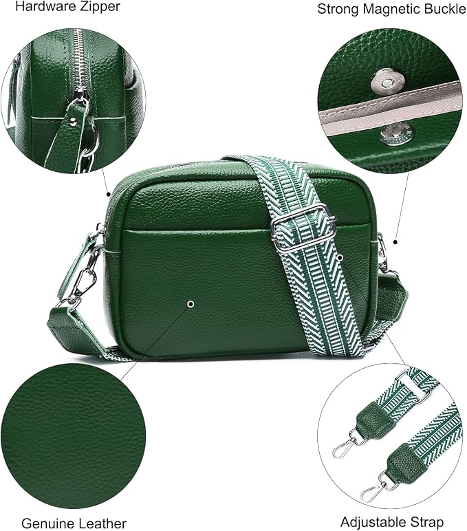 Small Crossbody Bags for Women Genuine Leather, Guitar Strap Shoulder Handbag - Image 5