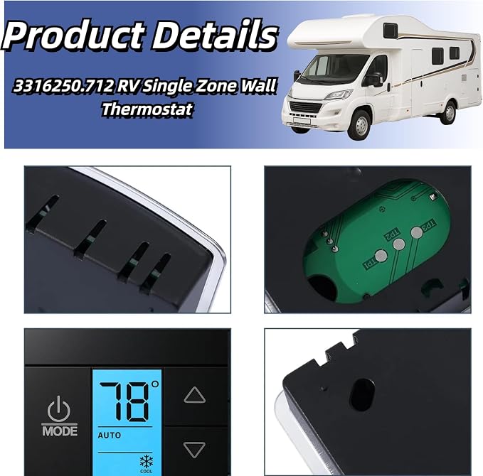 RV Thermostat Compatible with Dometic 3316250.712, 3-Wire Single Zone Control - Image 5