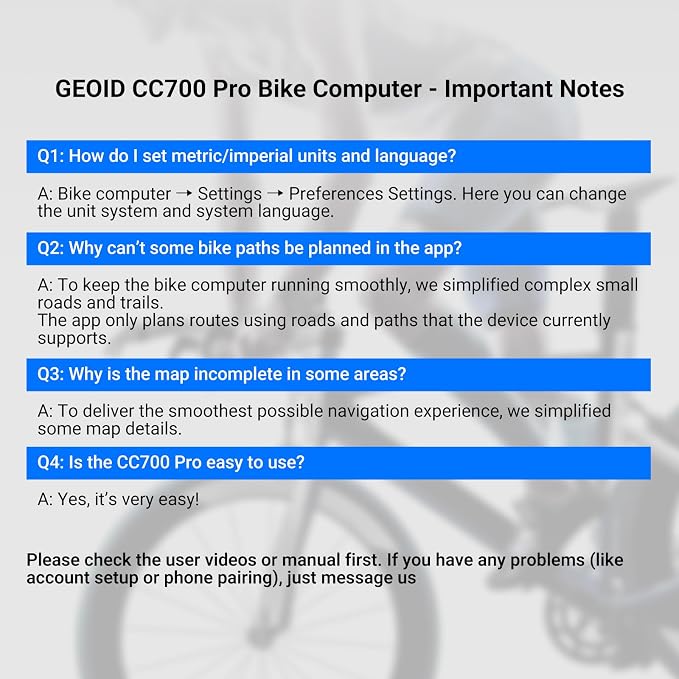 GEOID CC700 Pro 2.8" Color Touchscreen GPS Bike/Cycling Computer, Map Navigation - Image 5