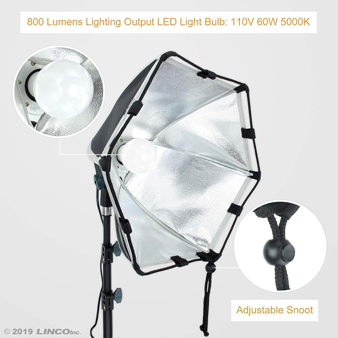 LINCO Lincostore Photography Photo Table Top Studio Lighting Kit- 30 Seconds to - Image 2