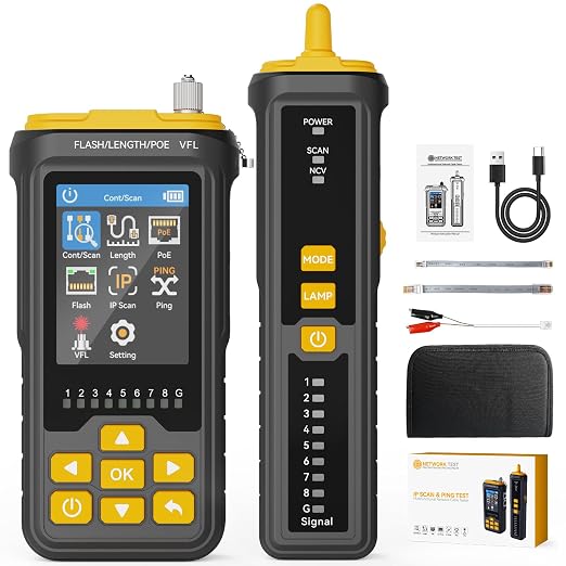 Network Cable Tester with IP Scan and Ping Test, RJ45 Ethernet Cable Toner by Unknown