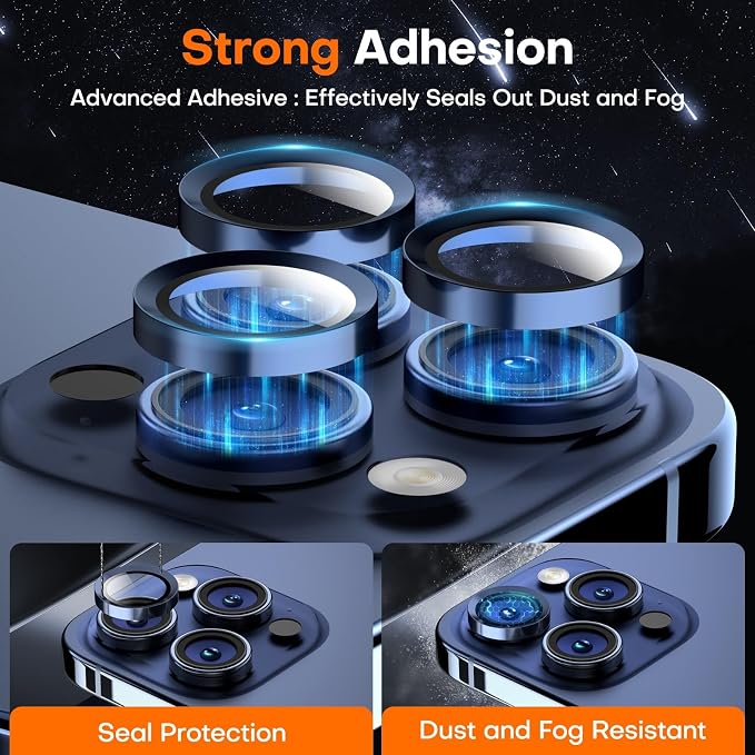 for iPhone 15 Pro/15 Pro Max Camera Lens Protector, Tempered Glass Screen - Image 4