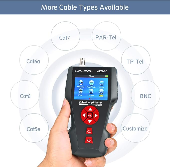 Network Cable Tester, AT226-C NF-8601W LAN Ethernet Cable Tester RJ45 UTP STP - Image 3