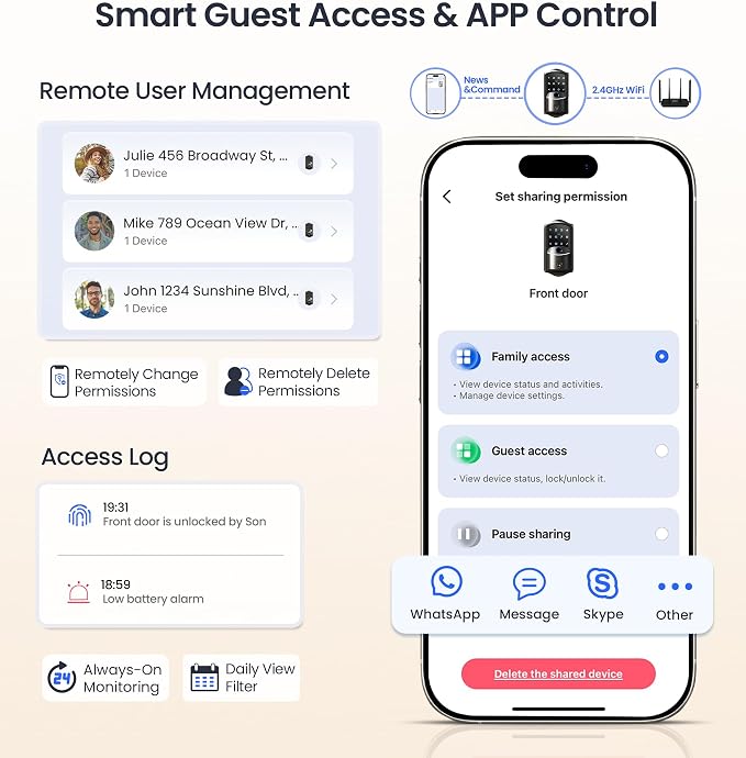 Veise VE027-K Built-in WiFi Smart Lock - Image 10
