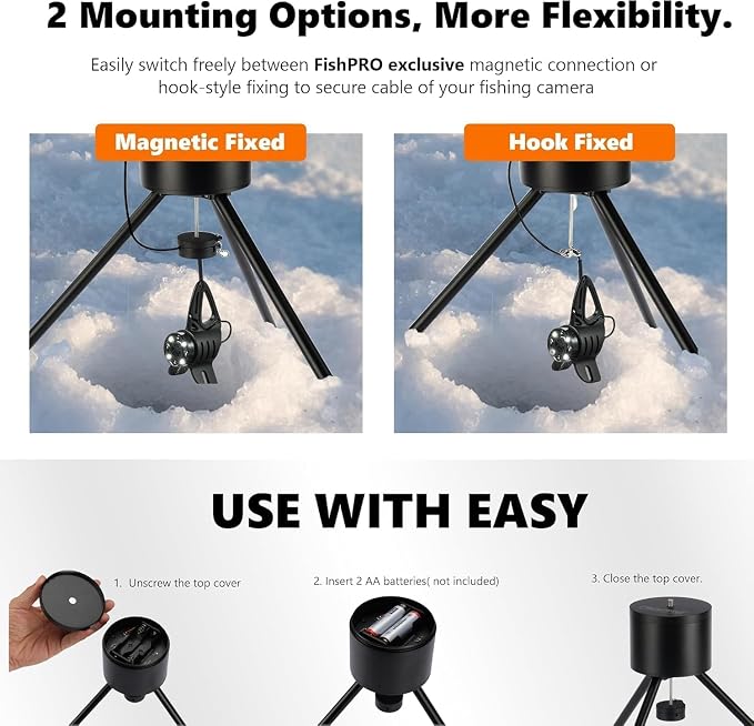 Tripod for Underwater Fishing Camera, For Max 11.1" Ice Hole 2 Fix Way - Image 6