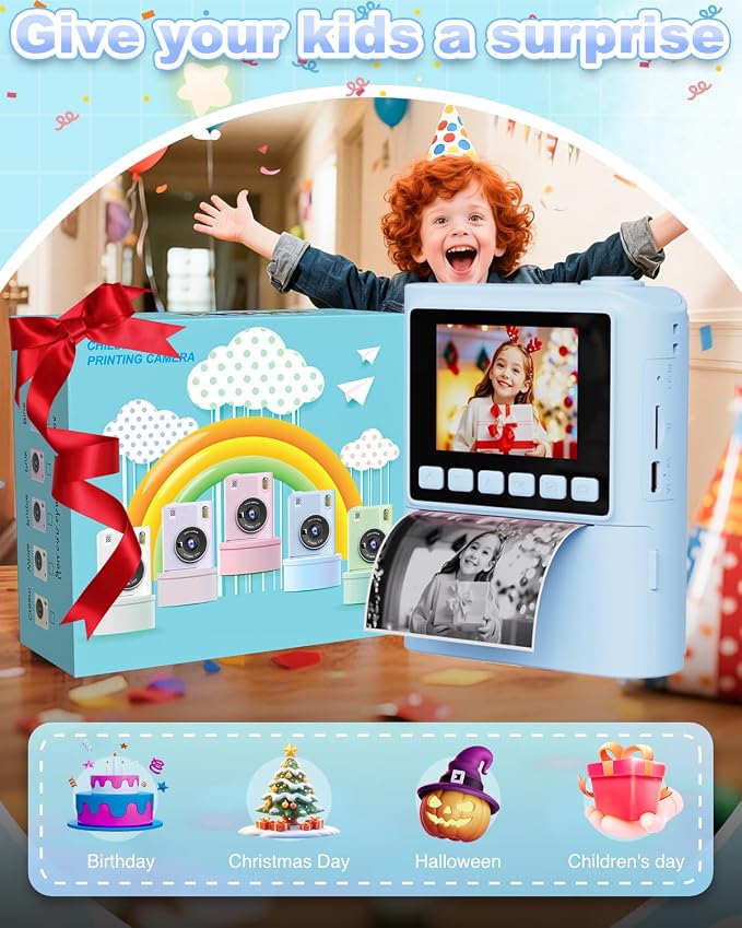 Instant Print Camera for Kids, 1080P Instant Digital Print Cameras for Toddler - Image 6