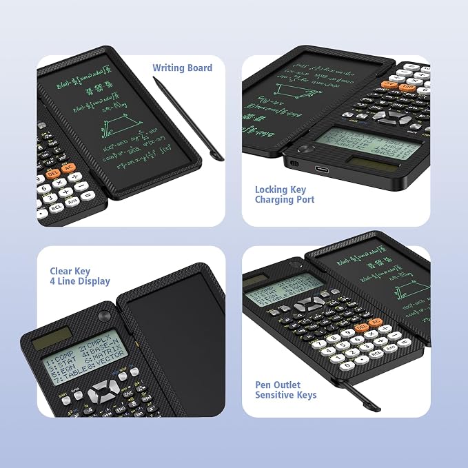 Rechargeable ROATEE 991ES MAX Scientific Calculators, CalcNote Multiview 4-Line - Image 2