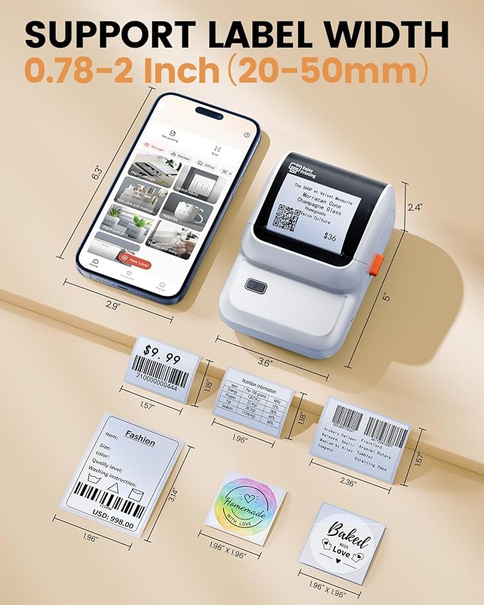 Ponek Label Maker Machine with 3 Tapes, M100 Bluetooth Label Printer, Versatile - Image 4