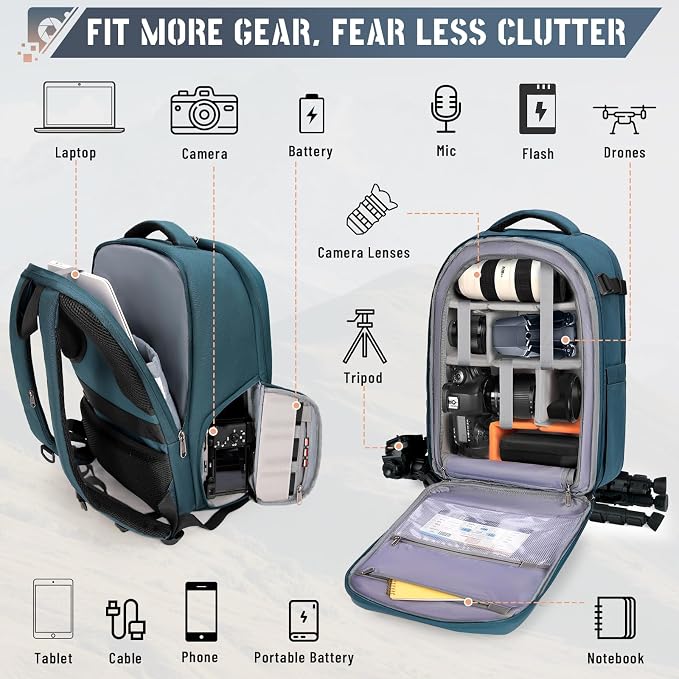RAINSMORE Camera Backpack Hard Shell - Image 3