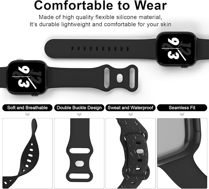 Sport Band Compatible with Apple Watch 38mm 40mm 41mm 42mm 44mm 45mm 46mm 49mm - Image 3